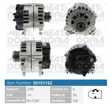 Alternátor MEAT & DORIA 55151152