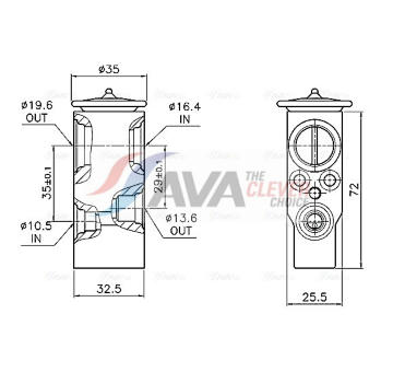 Expanzní ventil, klimatizace AVA Clever Choice CN1340
