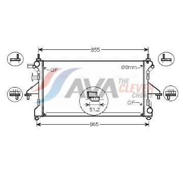Chladič, chlazení motoru AVA QUALITY COOLING FT2464