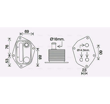 Olejový chladič, motorový olej AVA QUALITY COOLING HY3459