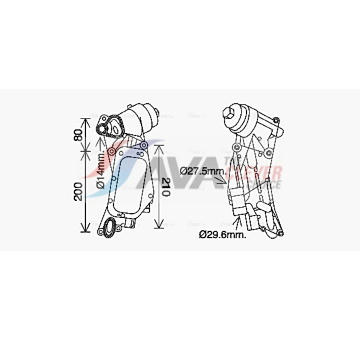 Olejový chladič, motorový olej AVA Clever Choice OL3684H