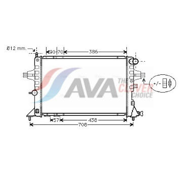 Chladič, chlazení motoru AVA Clever Choice OLA2252