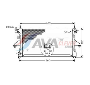 Chladič, chlazení motoru AVA QUALITY COOLING PEA2304