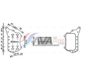 Olejový chladič, motorový olej AVA Clever Choice RT3638