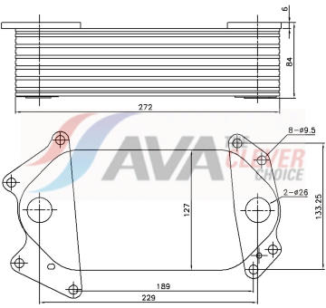 Olejový chladič, motorový olej AVA QUALITY COOLING ME3351