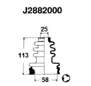 Sada měchů, hnací hřídel NIPPARTS J2882000