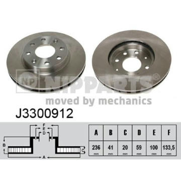 Brzdový kotouč NIPPARTS J3300912