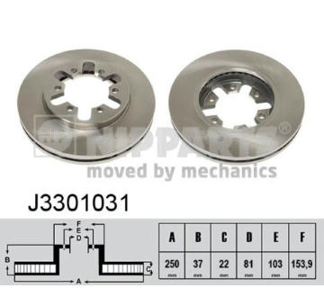 Brzdový kotouč NIPPARTS J3301031