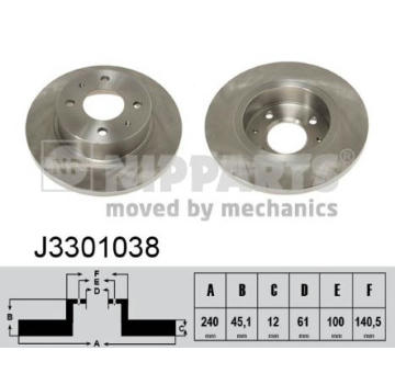 Brzdový kotouč NIPPARTS J3301038