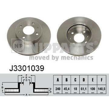 Brzdový kotouč NIPPARTS J3301039