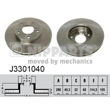 Brzdový kotouč NIPPARTS J3301040