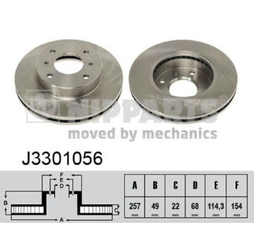 Brzdový kotúč NIPPARTS J3301056