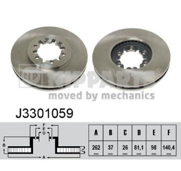 Brzdový kotouč NIPPARTS J3301059
