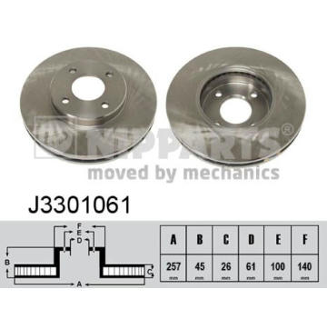 Brzdový kotouč NIPPARTS J3301061