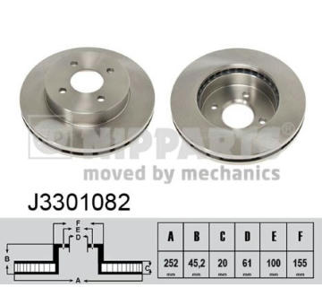 Brzdový kotouč NIPPARTS J3301082