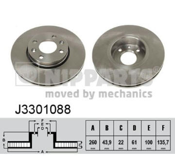 Brzdový kotouč NIPPARTS J3301088