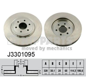 Brzdový kotouč NIPPARTS J3301095