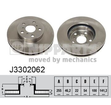 Brzdový kotouč NIPPARTS J3302062