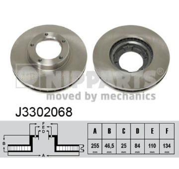 Brzdový kotouč NIPPARTS J3302068