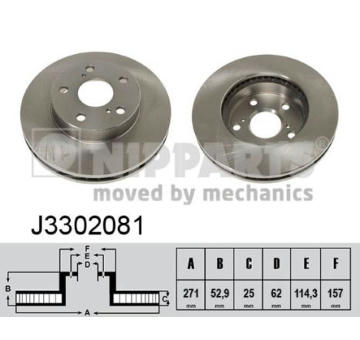 Brzdový kotúč NIPPARTS J3302081