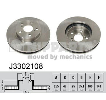 Brzdový kotouč NIPPARTS J3302108