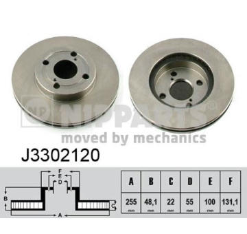 Brzdový kotouč NIPPARTS J3302120