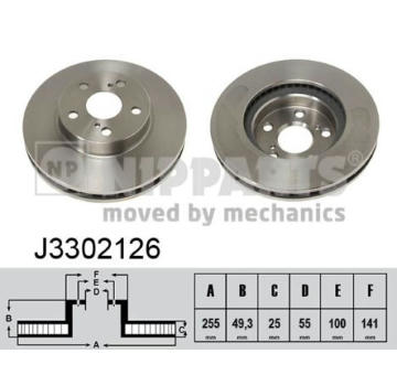 Brzdový kotouč NIPPARTS J3302126
