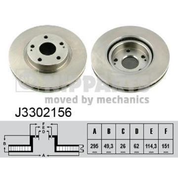Brzdový kotouč NIPPARTS J3302156