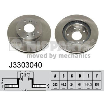 Brzdový kotouč NIPPARTS J3303040