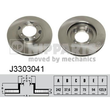 Brzdový kotouč NIPPARTS J3303041