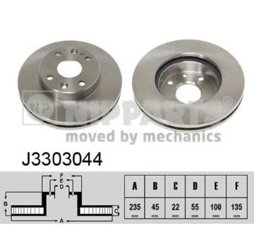 Brzdový kotouč NIPPARTS J3303044