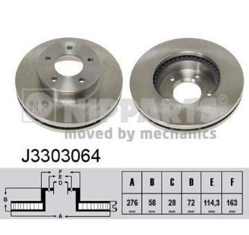 Brzdový kotouč NIPPARTS J3303064