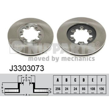 Brzdový kotúč NIPPARTS J3303073