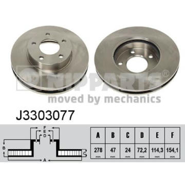 Brzdový kotouč NIPPARTS J3303077