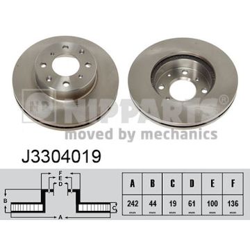 Brzdový kotouč NIPPARTS J3304019