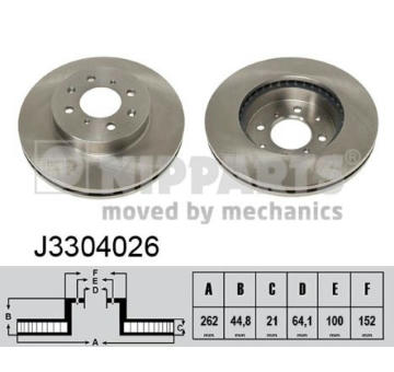 Brzdový kotouč NIPPARTS J3304026