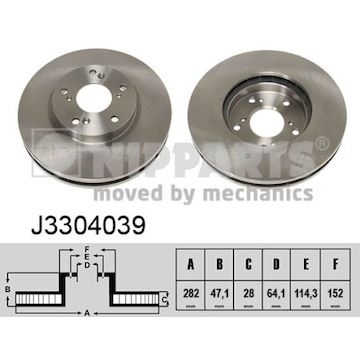 Brzdový kotouč NIPPARTS J3304039