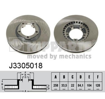 Brzdový kotouč NIPPARTS J3305018