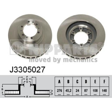 Brzdový kotouč NIPPARTS J3305027