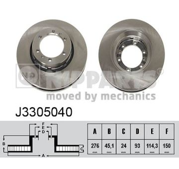 Brzdový kotouč NIPPARTS J3305040