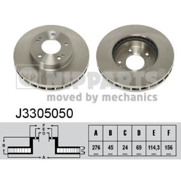 Brzdový kotouč NIPPARTS J3305050