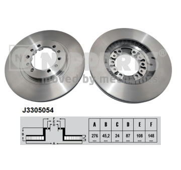 Brzdový kotúč NIPPARTS J3305054