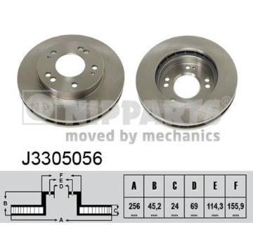 Brzdový kotouč NIPPARTS J3305056