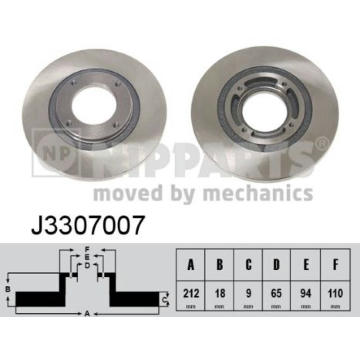 Brzdový kotouč NIPPARTS J3307007