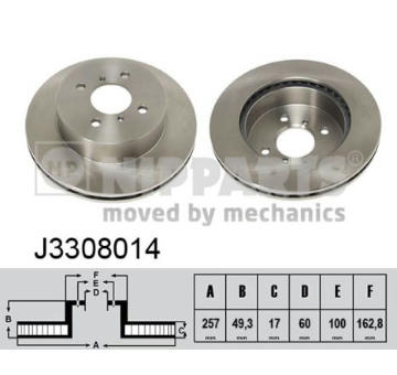 Brzdový kotúč NIPPARTS J3308014