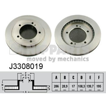 Brzdový kotouč NIPPARTS J3308019