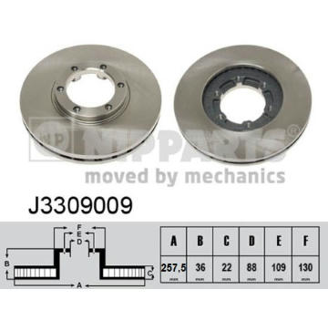 Brzdový kotouč NIPPARTS J3309009