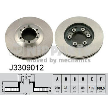 Brzdový kotúč NIPPARTS J3309012