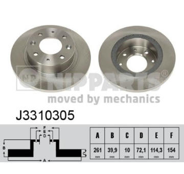 Brzdový kotouč NIPPARTS J3310305