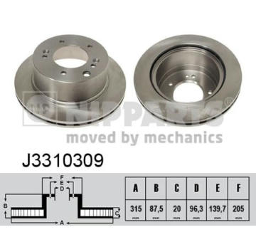 Brzdový kotouč NIPPARTS J3310309